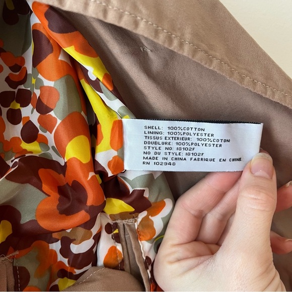 Tulle Tan Cape Jacket Women’s Small Khaki Cotton Double Breasted Y2K Mod - Picture 7 of 14